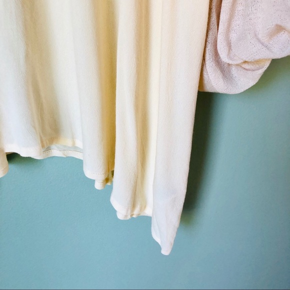 Umgee Sheer Cream Puff Sleeve Flowy Blouse - Picture 3 of 7